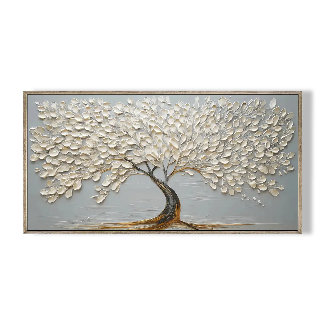 Minimalist White Petal Curve Tree #HHH023