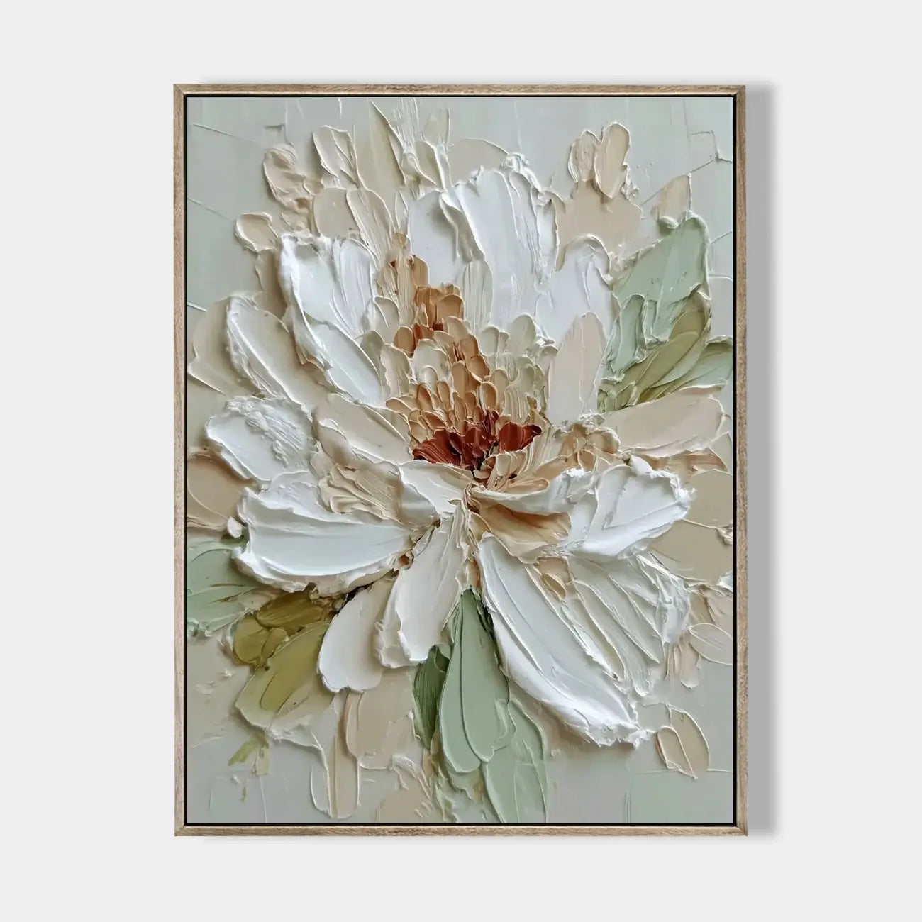 Neutral Floral Impasto Oil Painting #HHV007