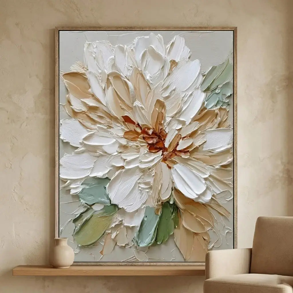 Blush Peony Thick Texture Art #HHV008