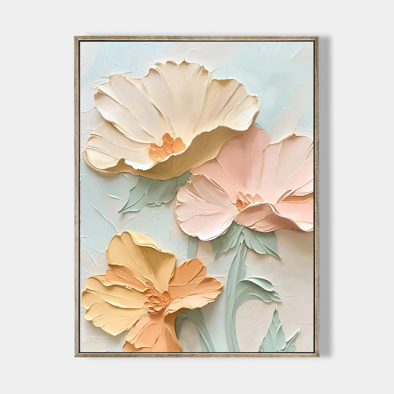 Soft Cream Floral Relief #HHV009