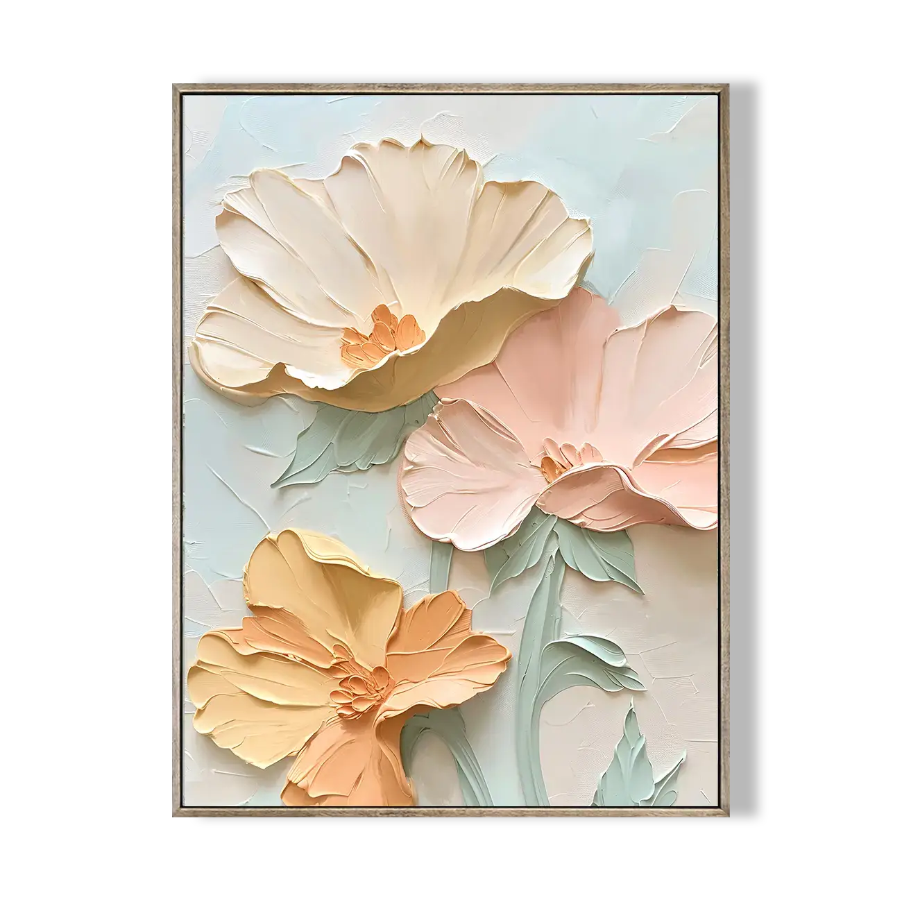 Soft Cream Floral Relief #HHV009