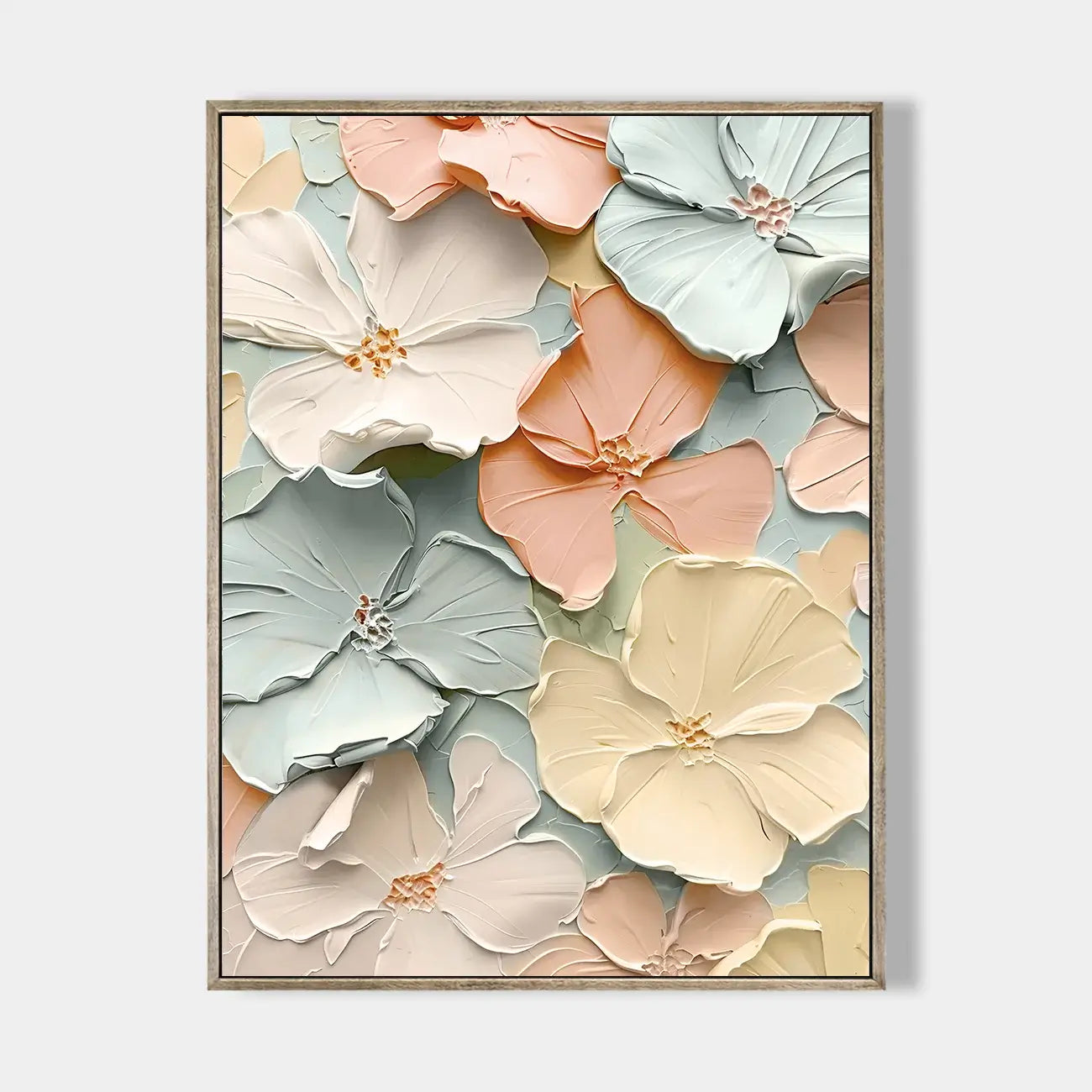 Soft Cream Floral Relief #HHV013