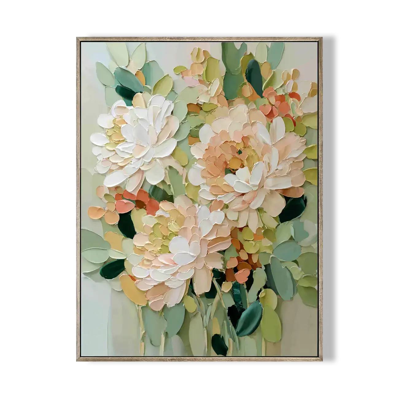 Blooming Peonies Impasto Floral Art #HHV017