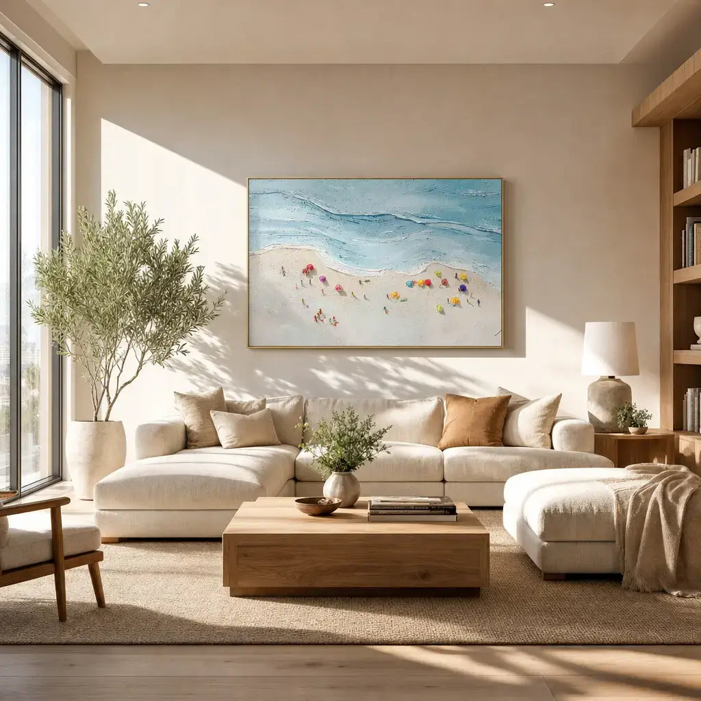 Azure Coastal Shoreline Ocean Wall Art