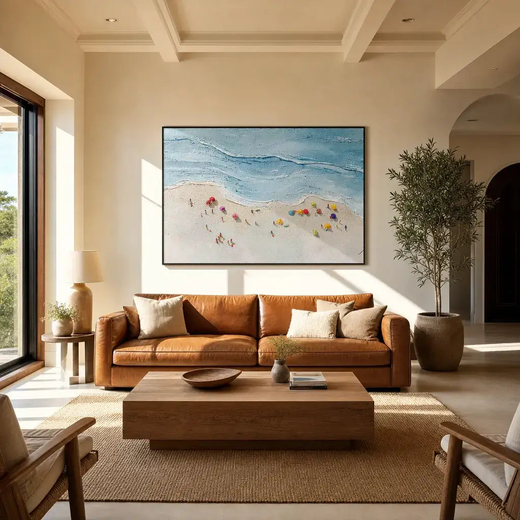 Azure Coastal Shoreline Ocean Wall Art