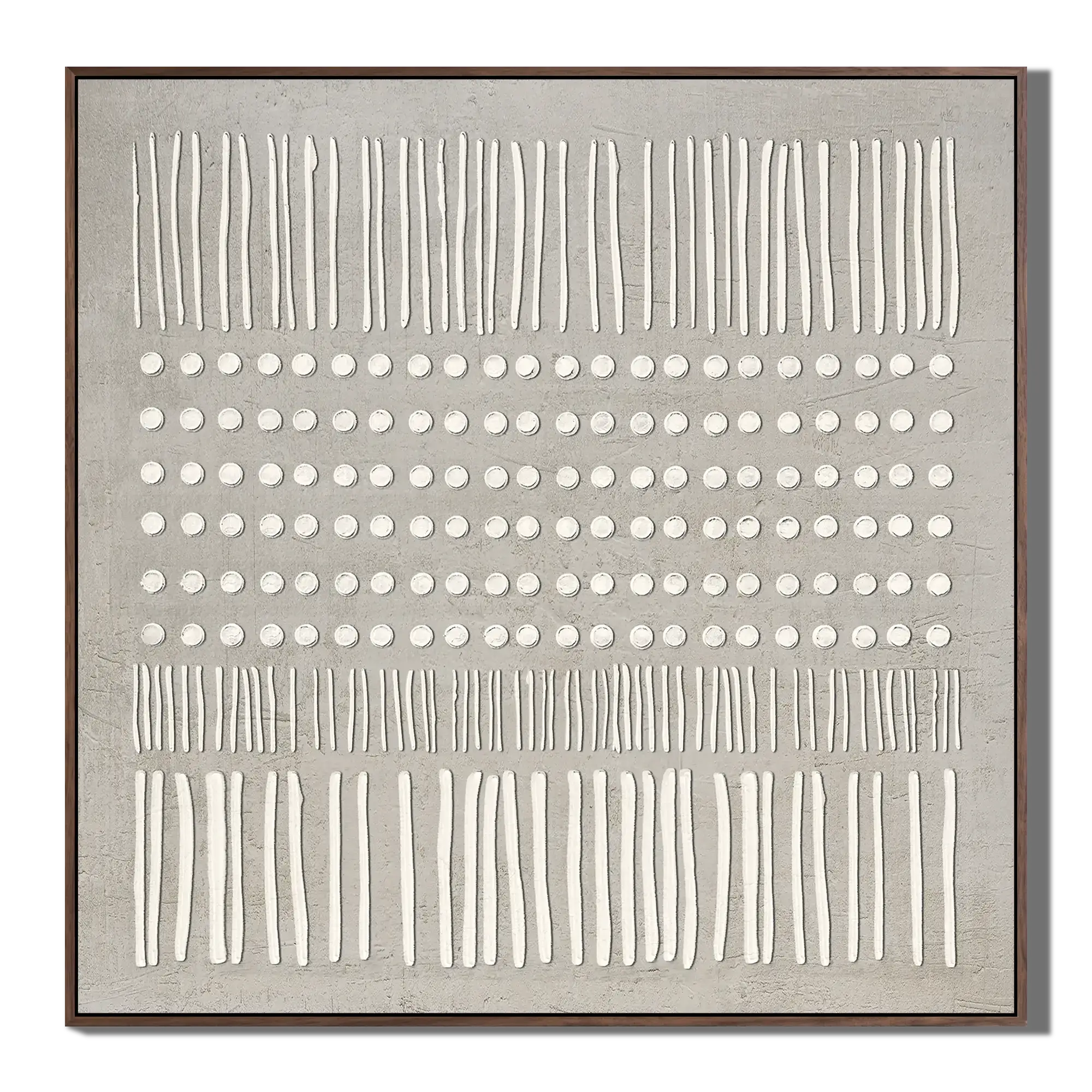 Alabaster Grid Relief Wabi Sabi Wall Art