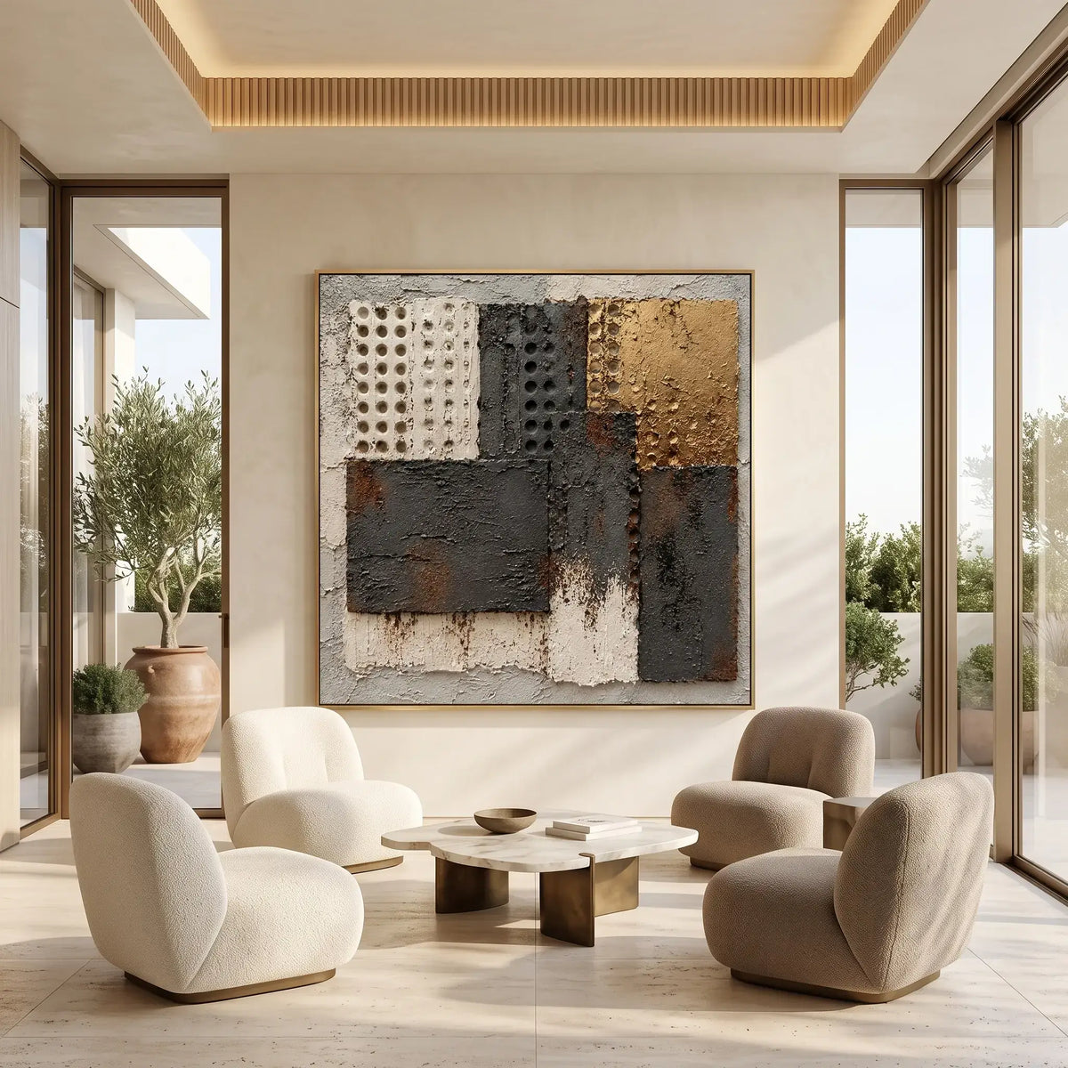 Golden Stratum Textured Art