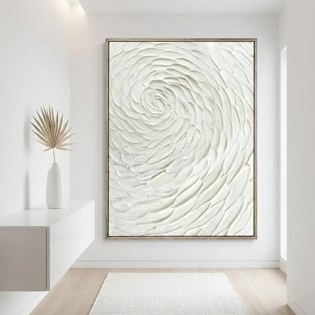 Abstract wall art in a modern interior setting