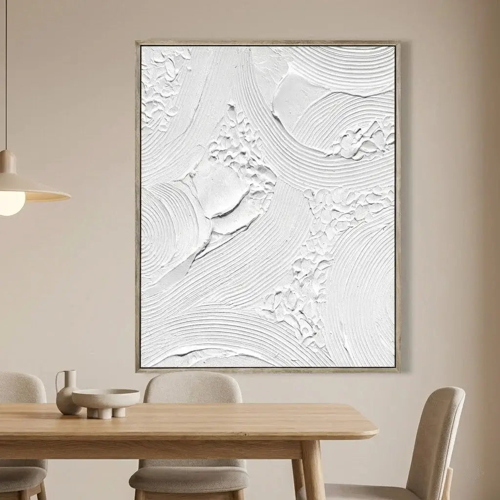 White Textured Abstract Oil Painting #JLV013