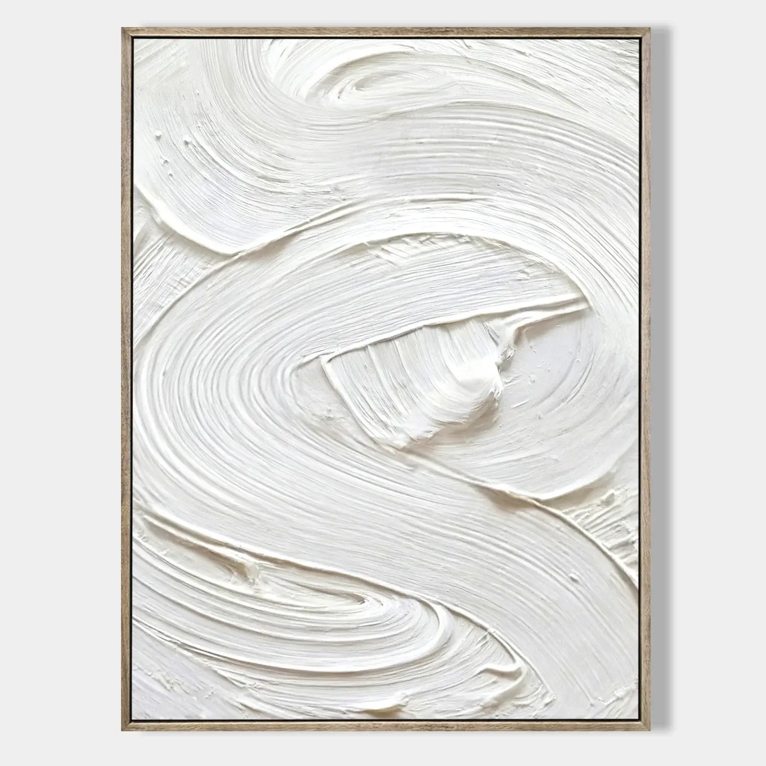 White Textured Abstract Oil Painting #JLV014