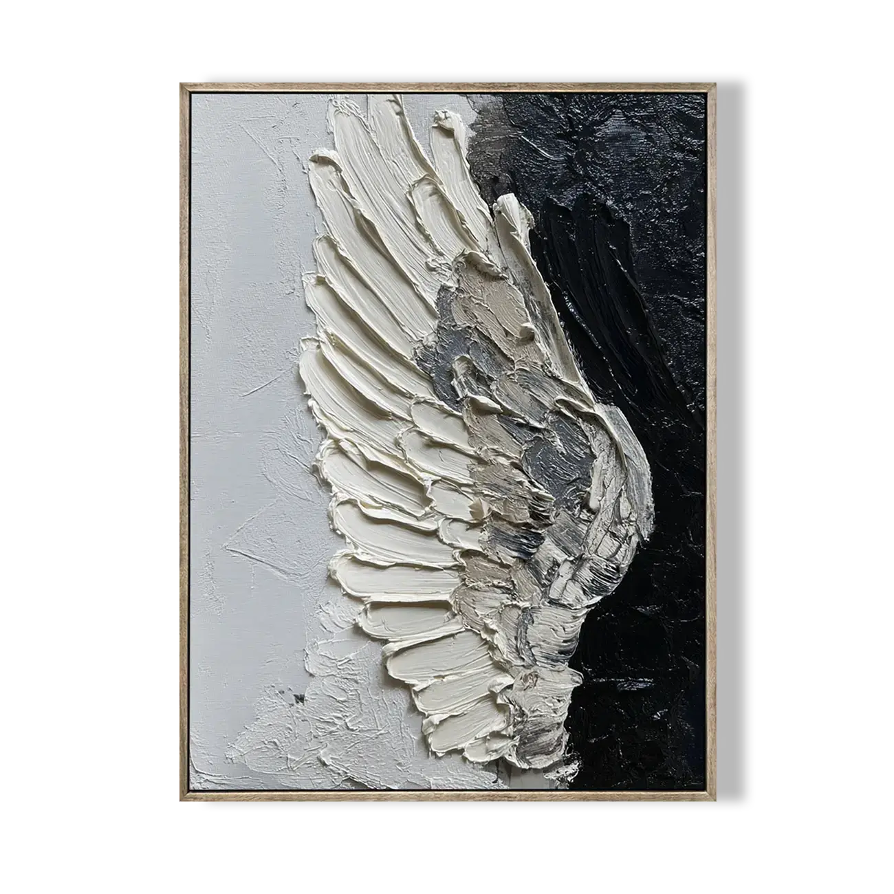 Black and White Wing Abstract Art #JLV016