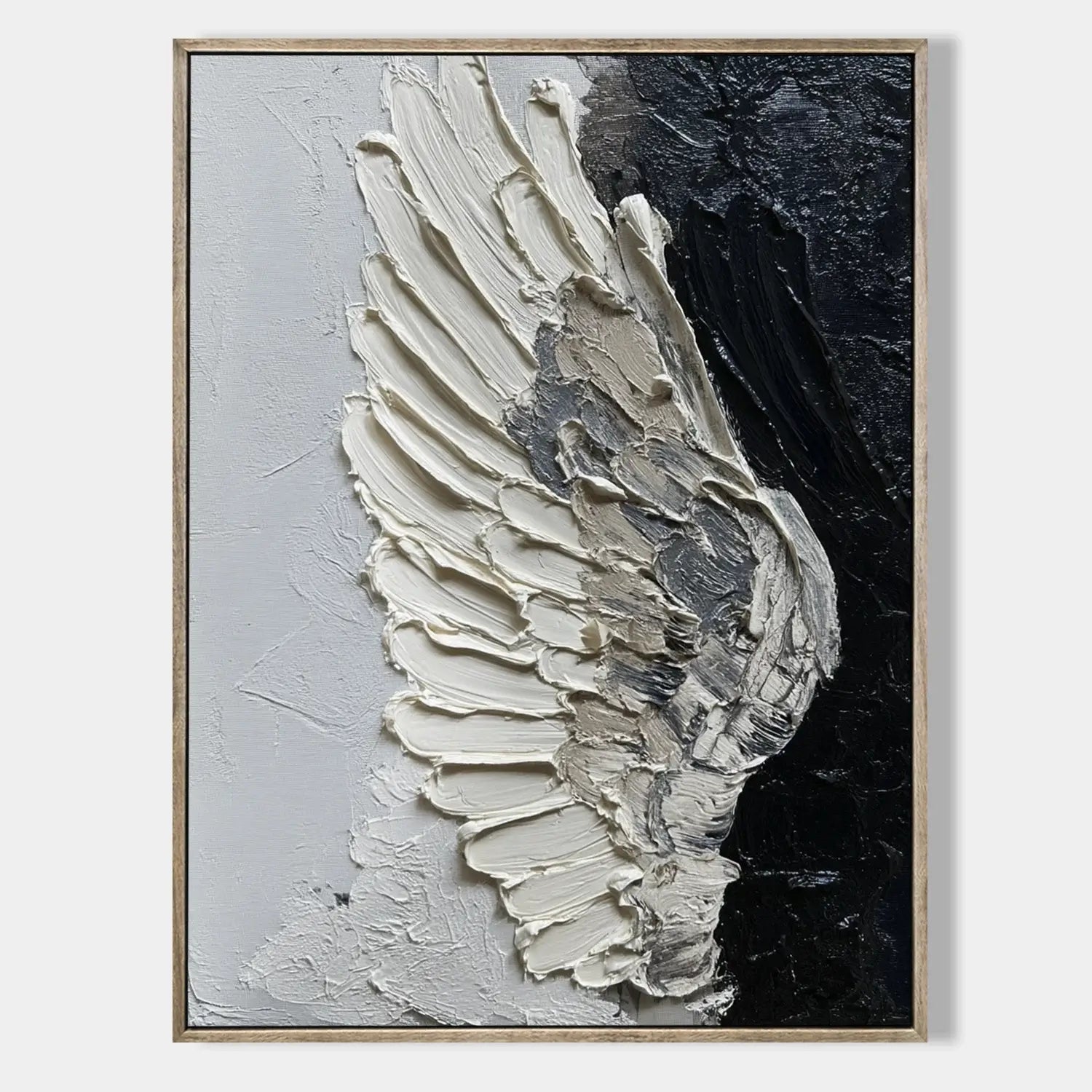 Black and White Wing Abstract Art #JLV016