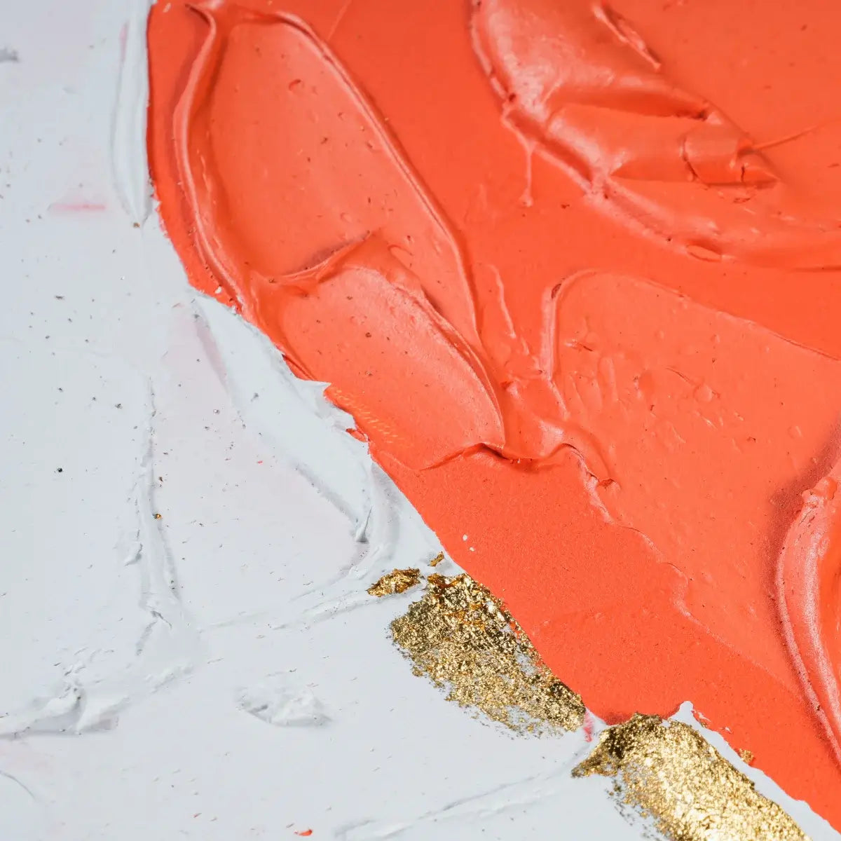 Vibrant Orange Heart Abstract Oil Painting #LVV002 Detail 1