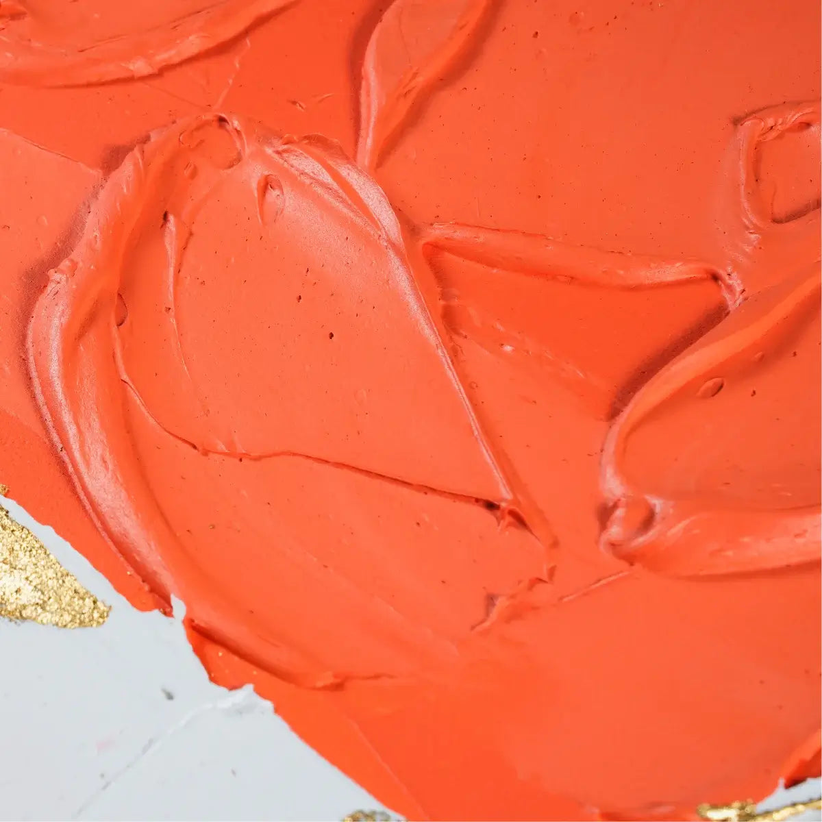 Vibrant Orange Heart Abstract Oil Painting #LVV002 Detail 2