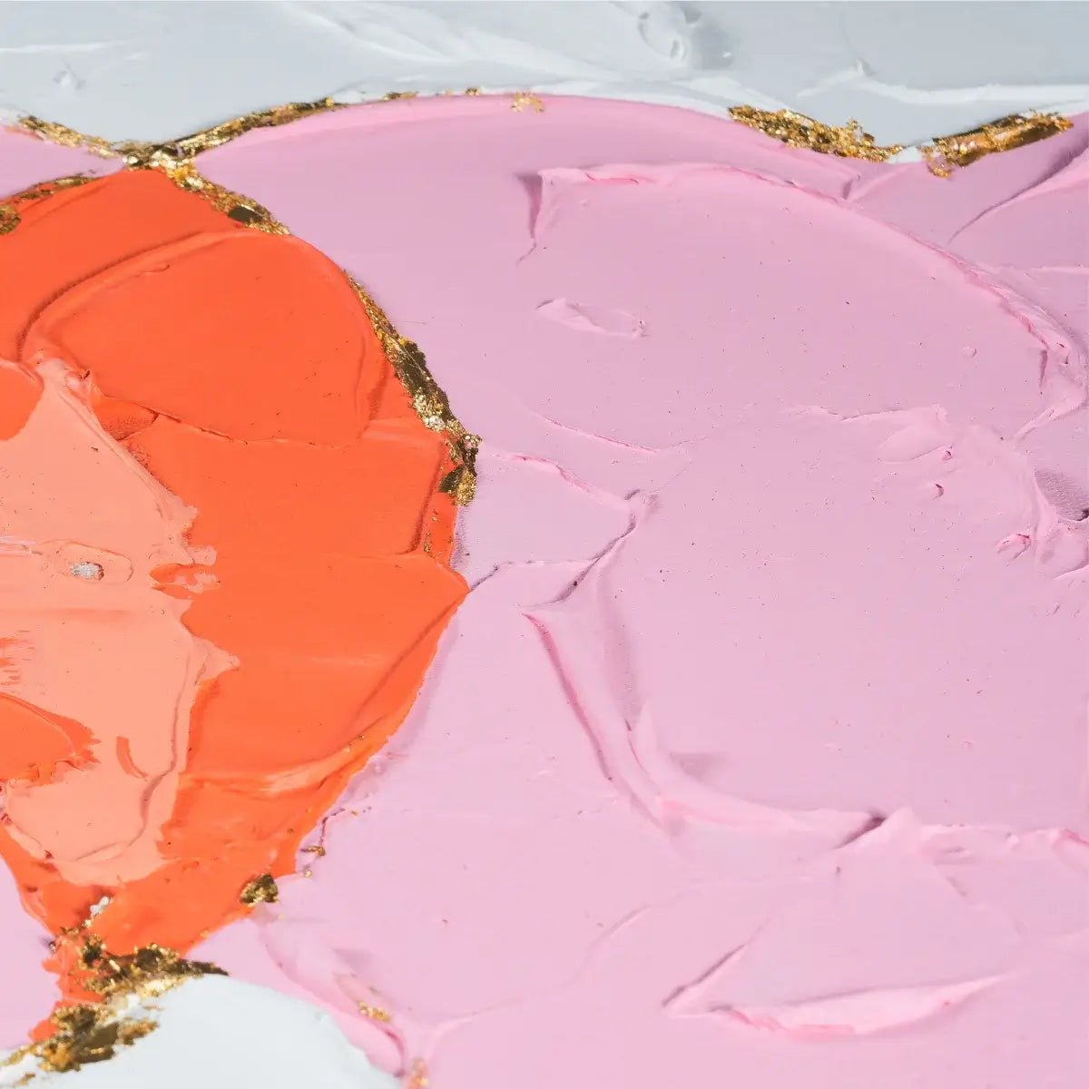 Pink Overlapping Hearts Textured Oil Painting #LVV003 Details 2