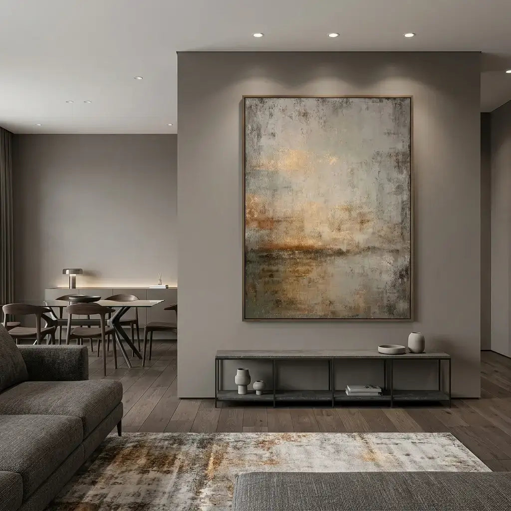 Gold Leaf Misty Abstract Painting