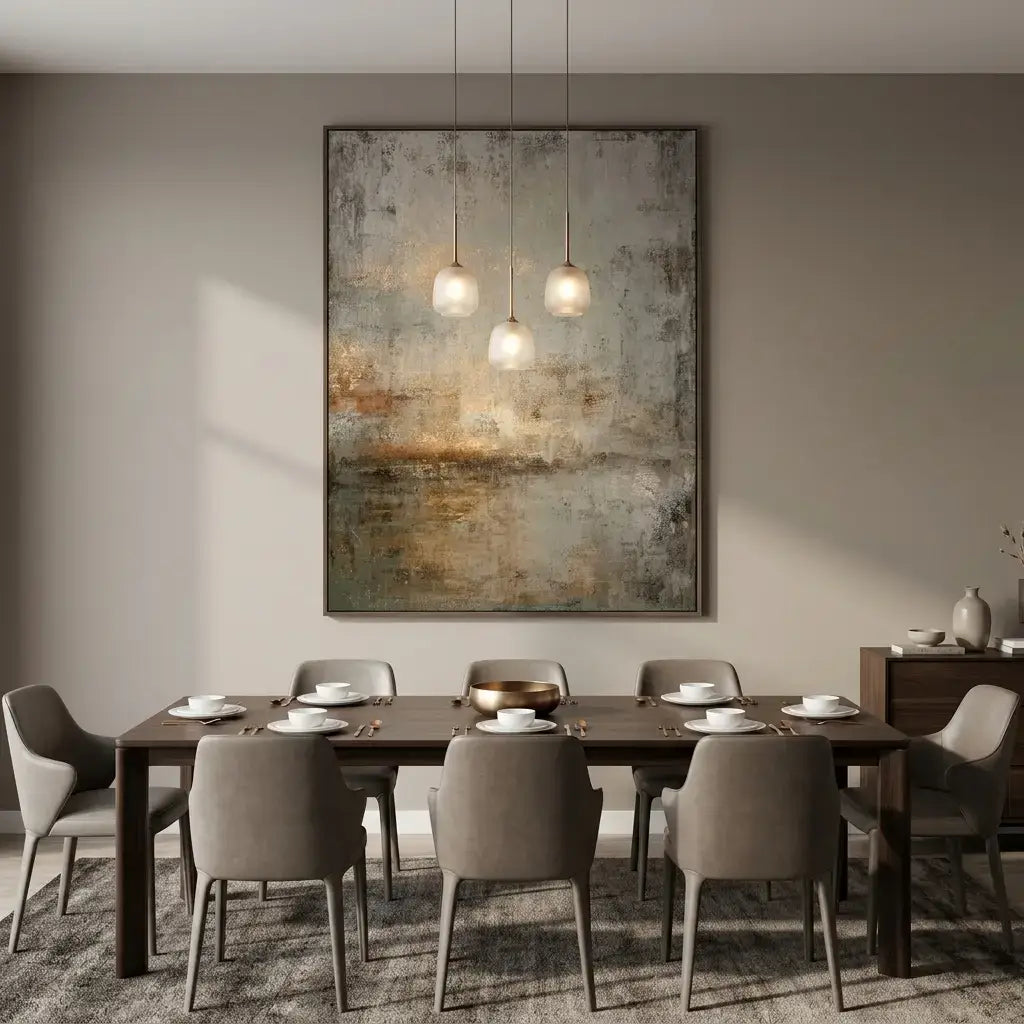 Gold Leaf Misty Abstract Painting