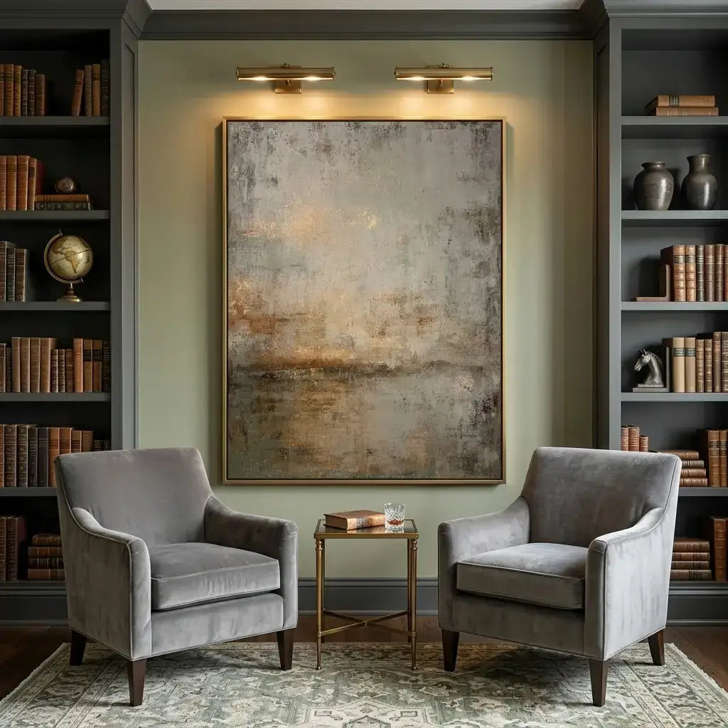 Gold Leaf Misty Abstract Painting
