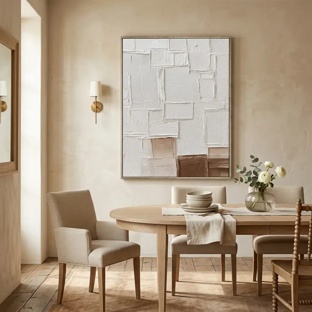 Minimalist White Plaster Geometric #JLV018