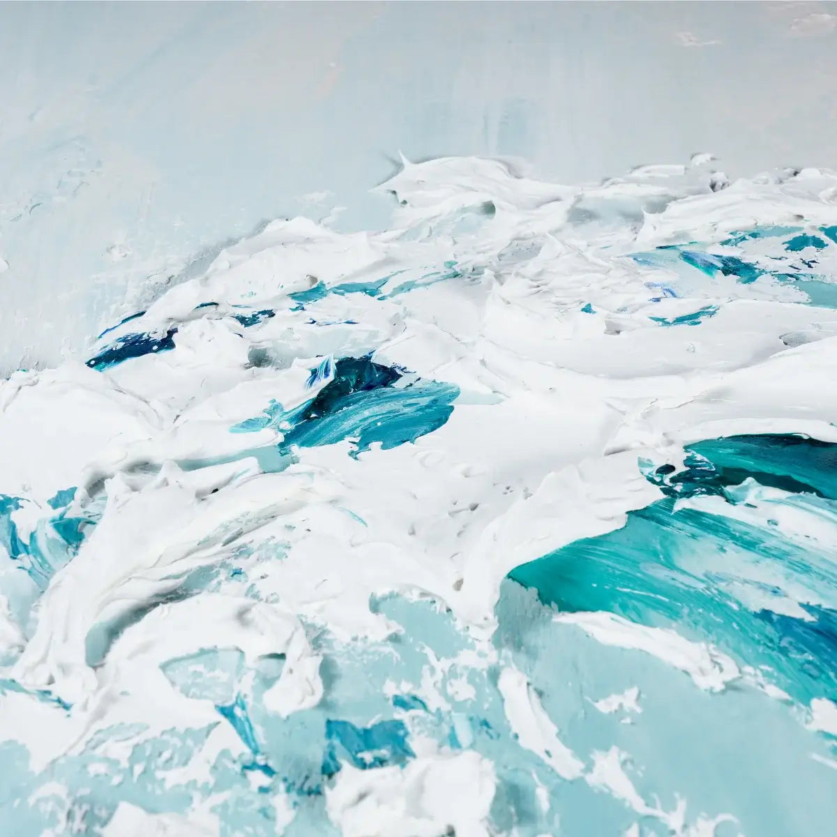 Close-up of a glacier with blue and white ice