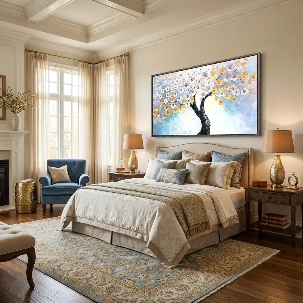 Vibrant Blooming Flower Tree Art #HHH021