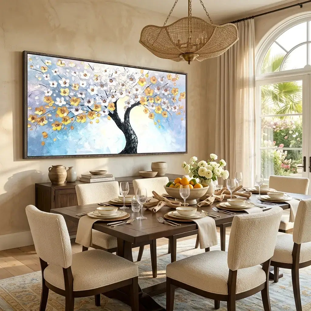 Vibrant Blooming Flower Tree Art #HHH021