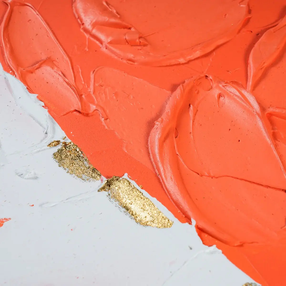 Vibrant Orange Heart Abstract Oil Painting LVV002 Details