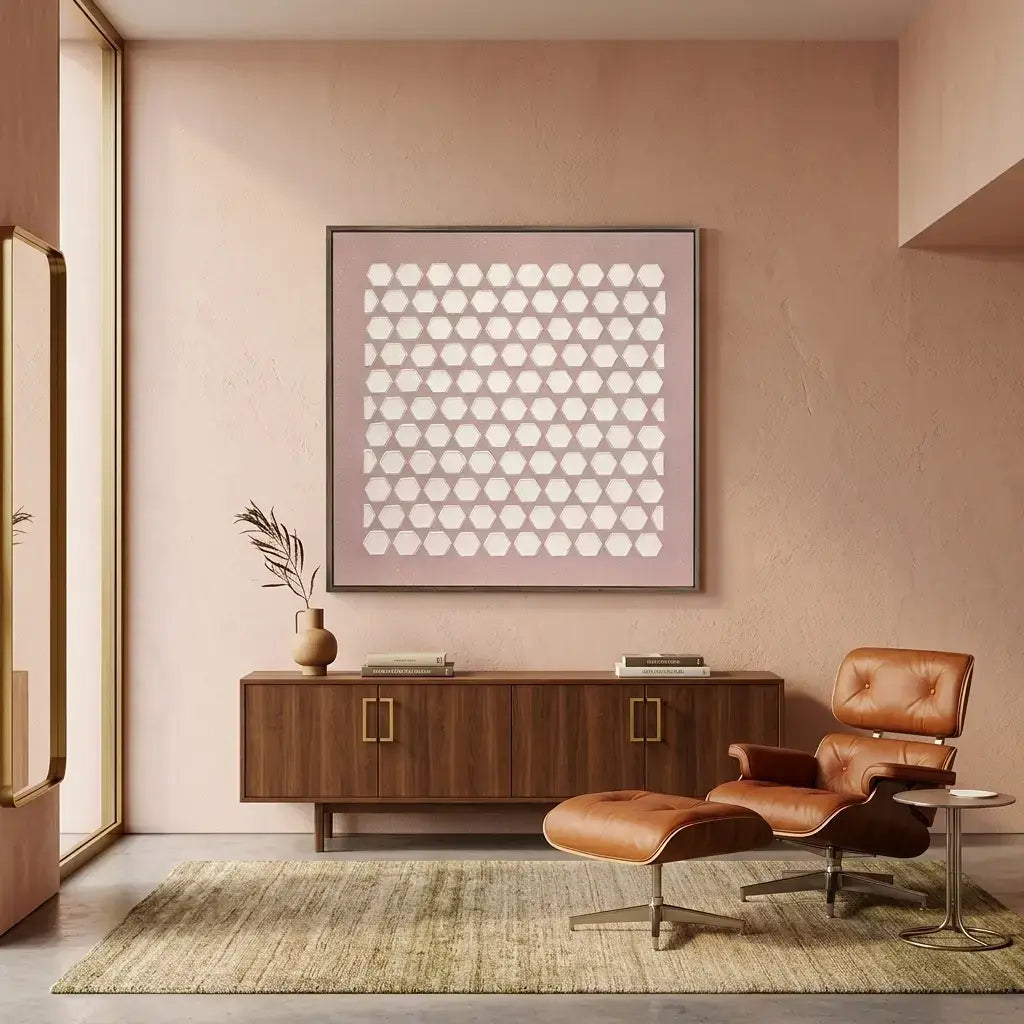 Lvory Hex Relief Wabi Sabi Wall Art