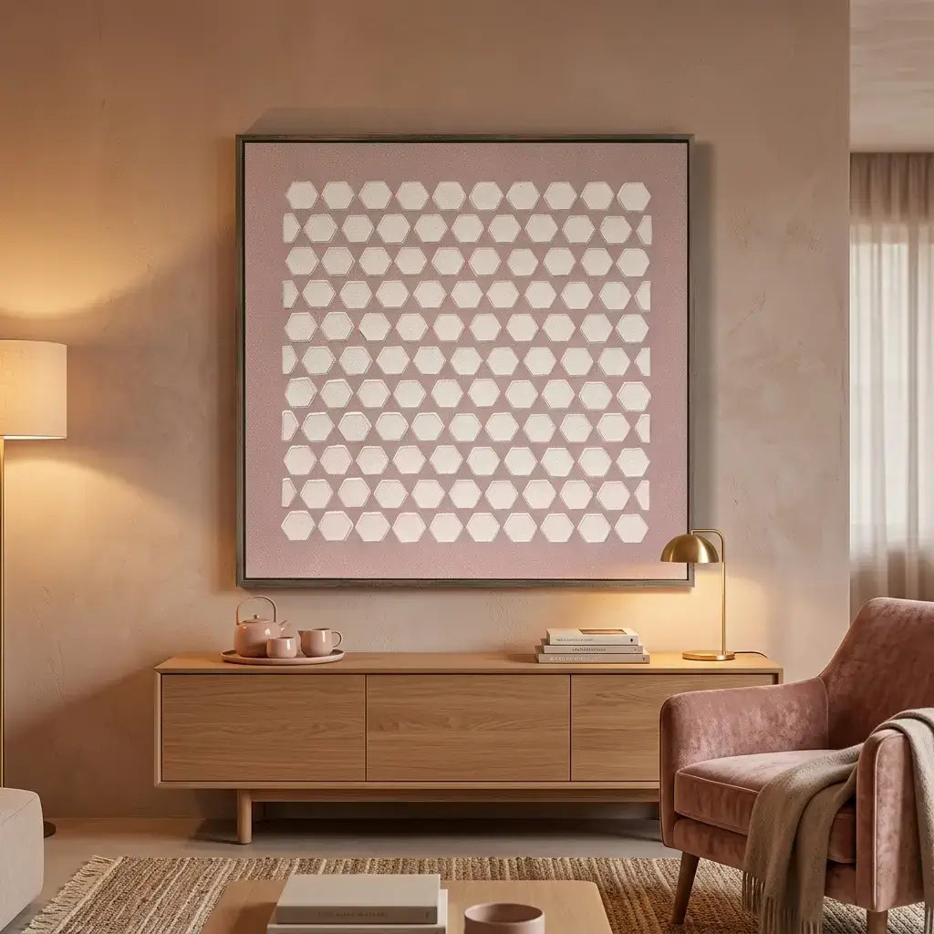 Lvory Hex Relief Wabi Sabi Wall Art