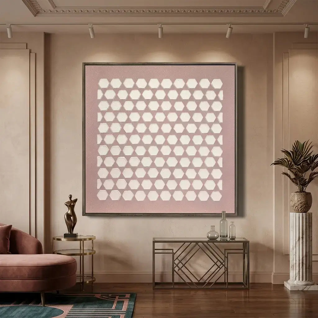 Lvory Hex Relief Wabi Sabi Wall Art
