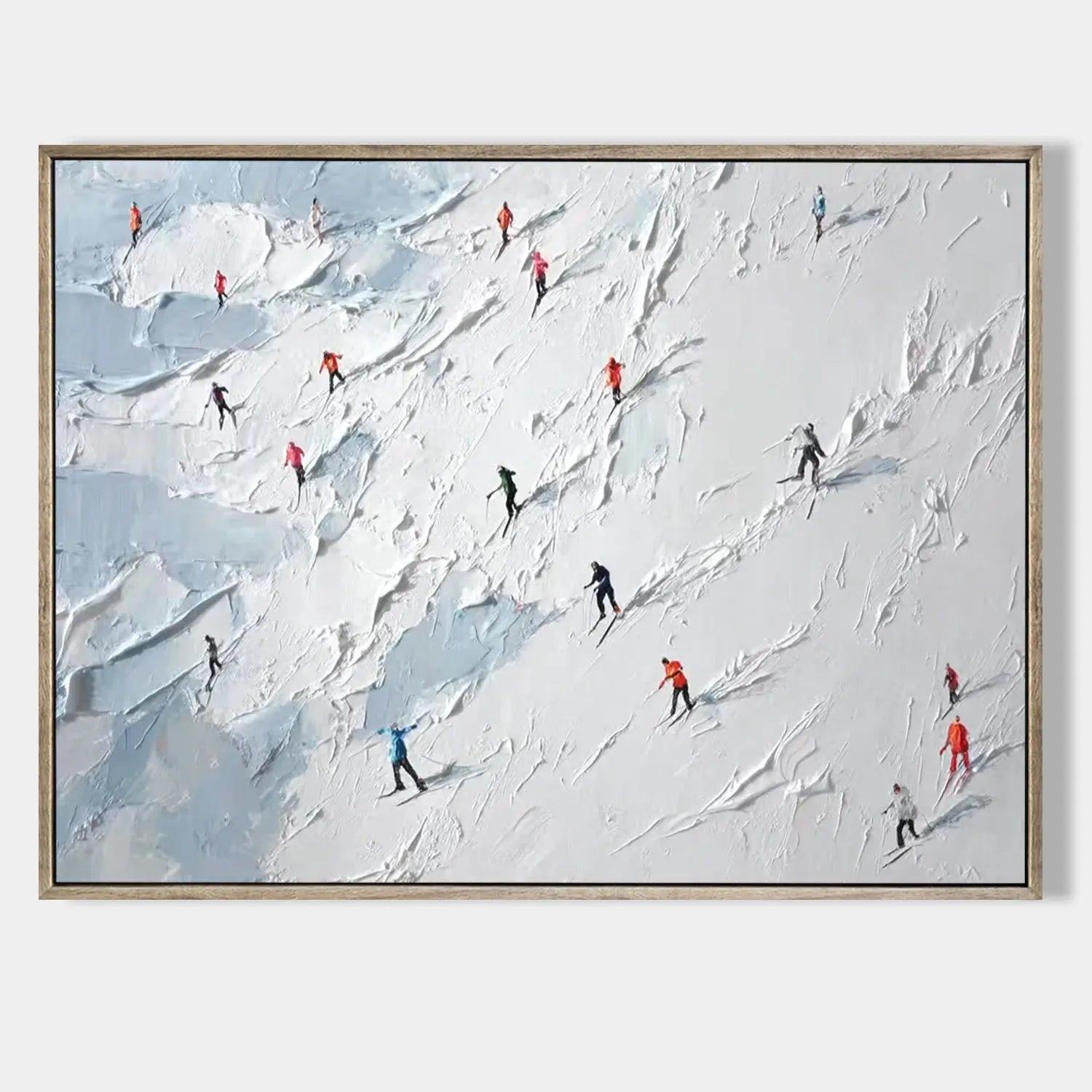 Skiing Sports Art Textured Painting Canvas #YDH001