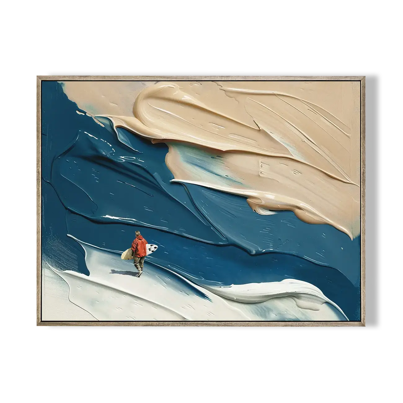 Abstract Impasto Coastal Surfer