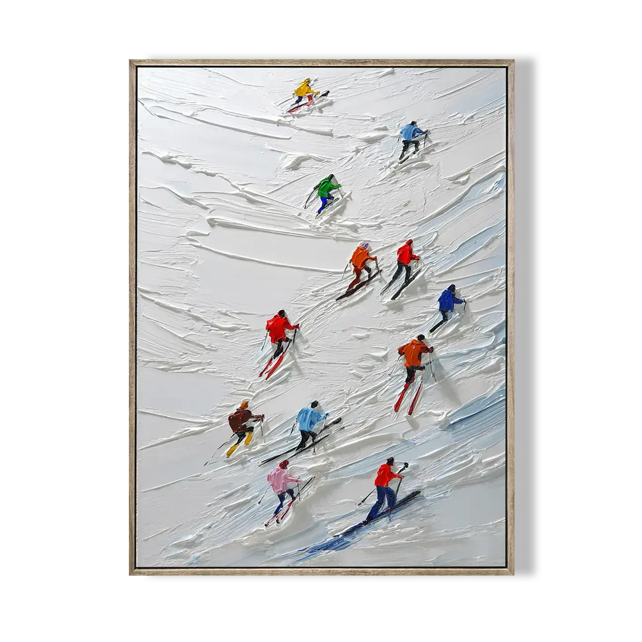 Skiing Sports Art Textured Painting Canvas #YDV001