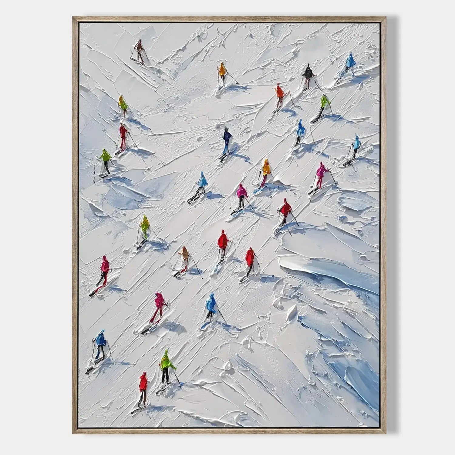 Skiing Sports Art Textured Painting Canvas #YDV003