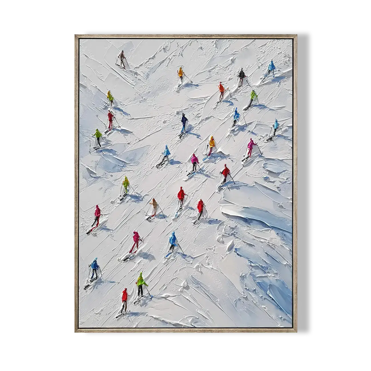 Skiing Sports Art Textured Painting Canvas #YDV003