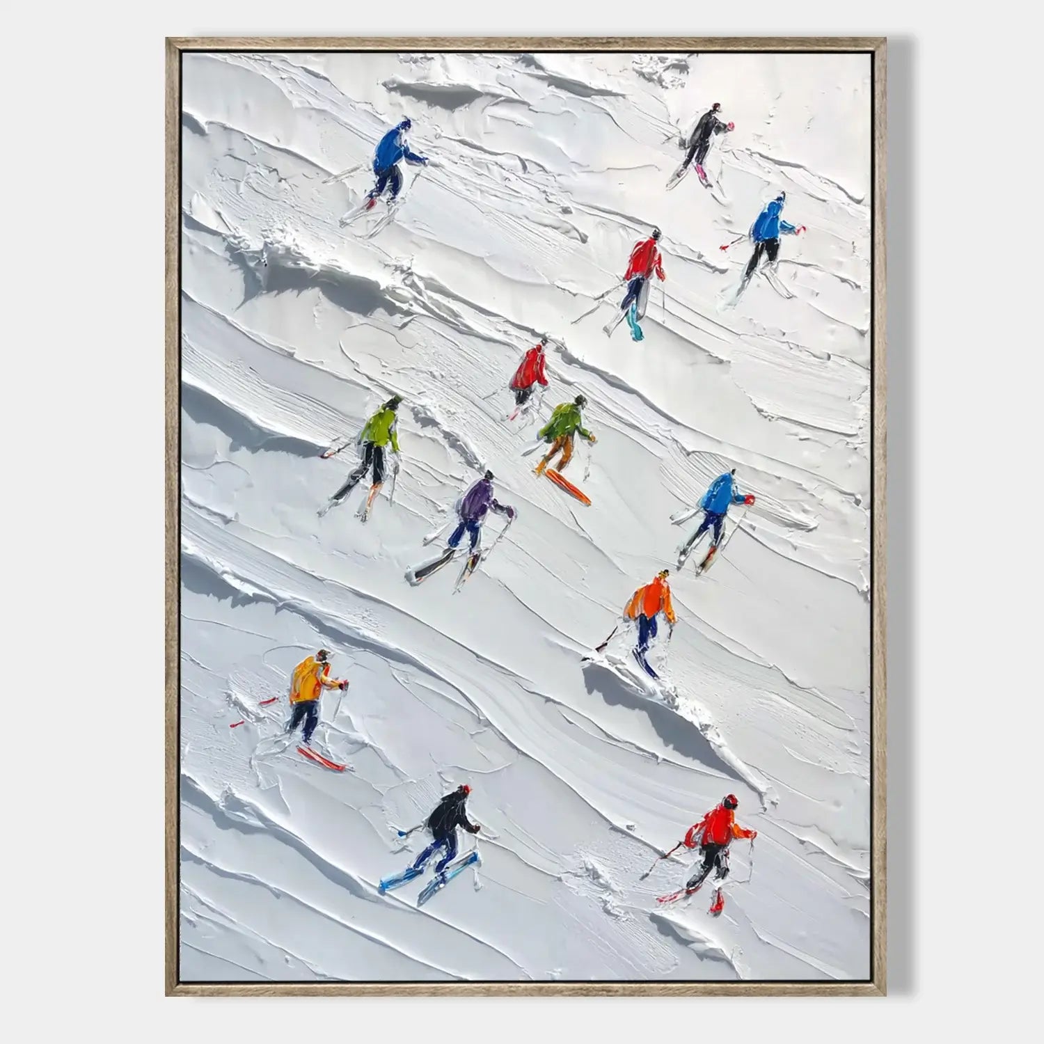Skiing Sports Art Textured Painting Canvas #YDV004