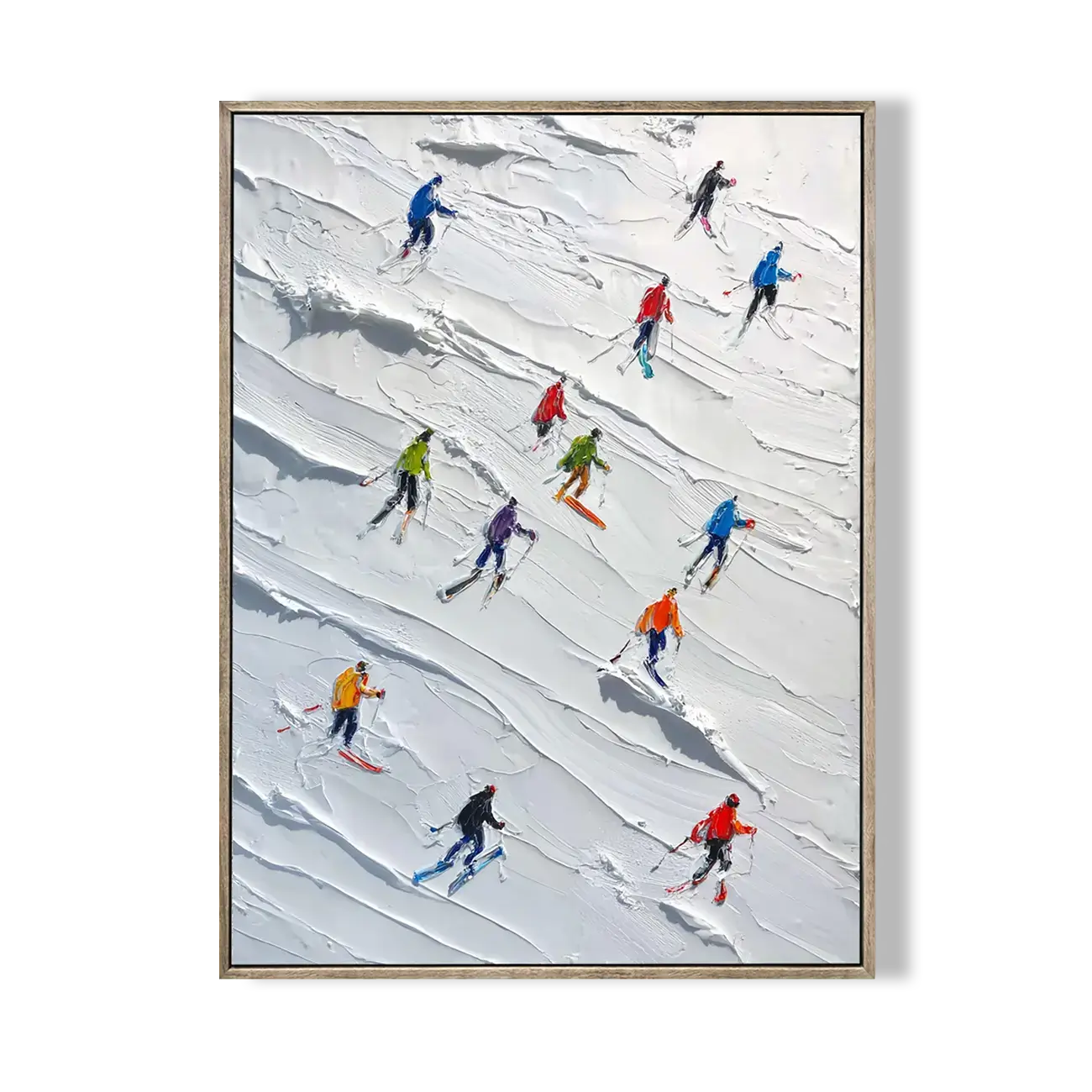 Skiing Sports Art Textured Painting Canvas #YDV004