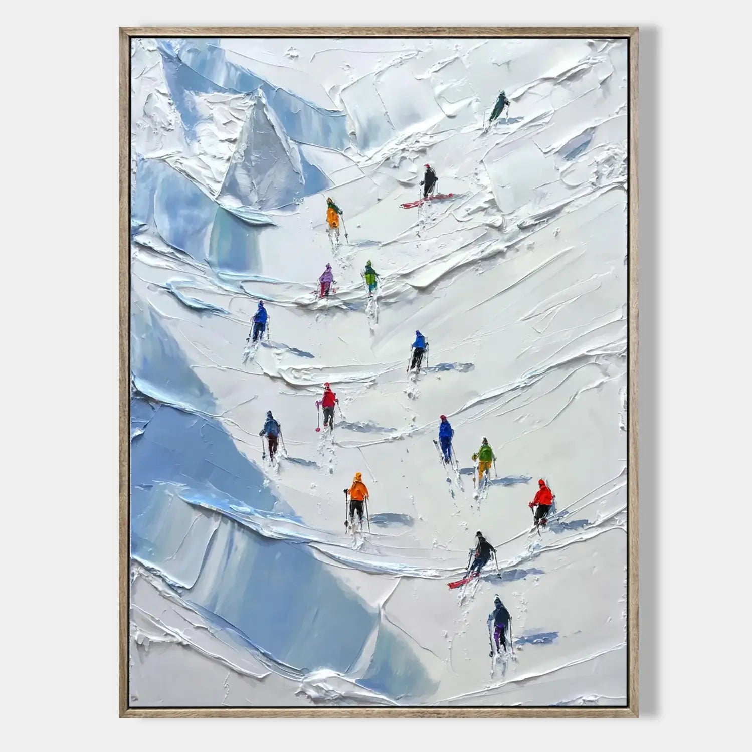 Skiing Sports Art Textured Painting Canvas #YDV005