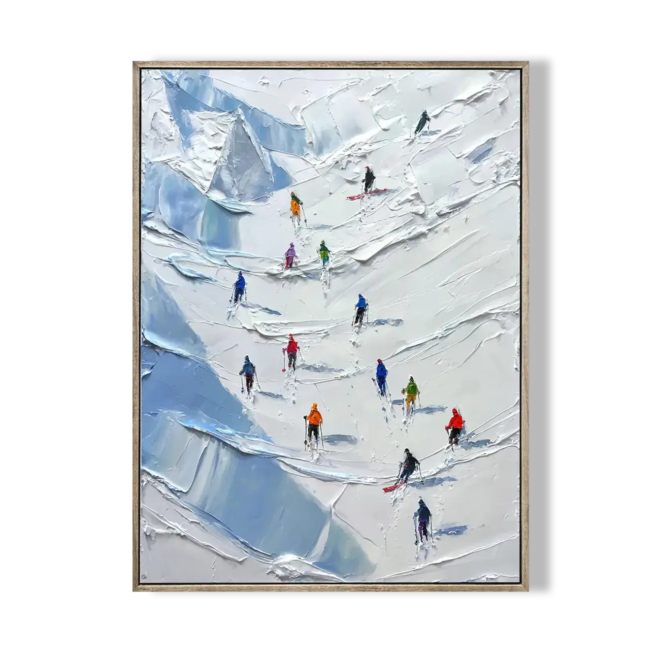 Skiing Sports Art Textured Painting Canvas #YDV005