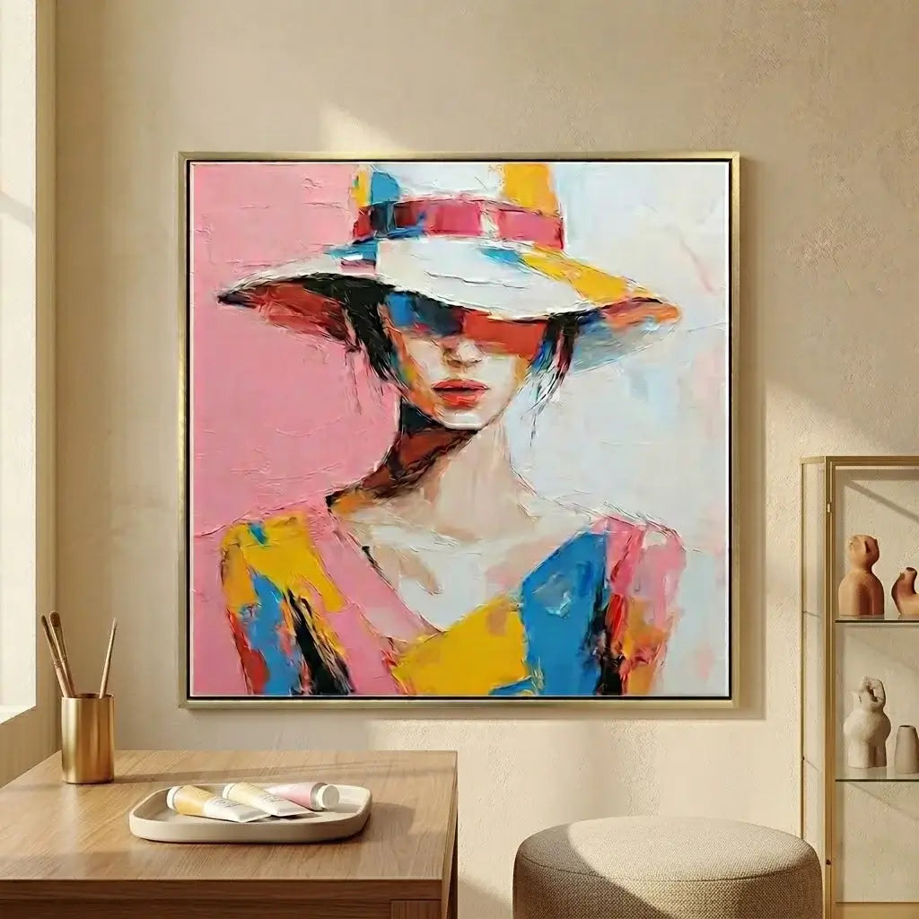 Colorful Lady in Summer Hat #ZRS007