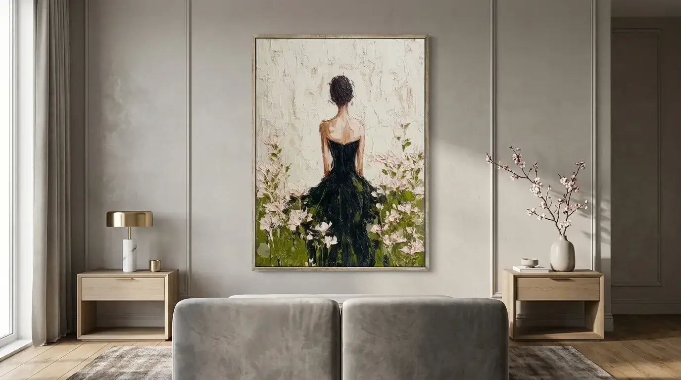 Impressionist Lady in Black Gown