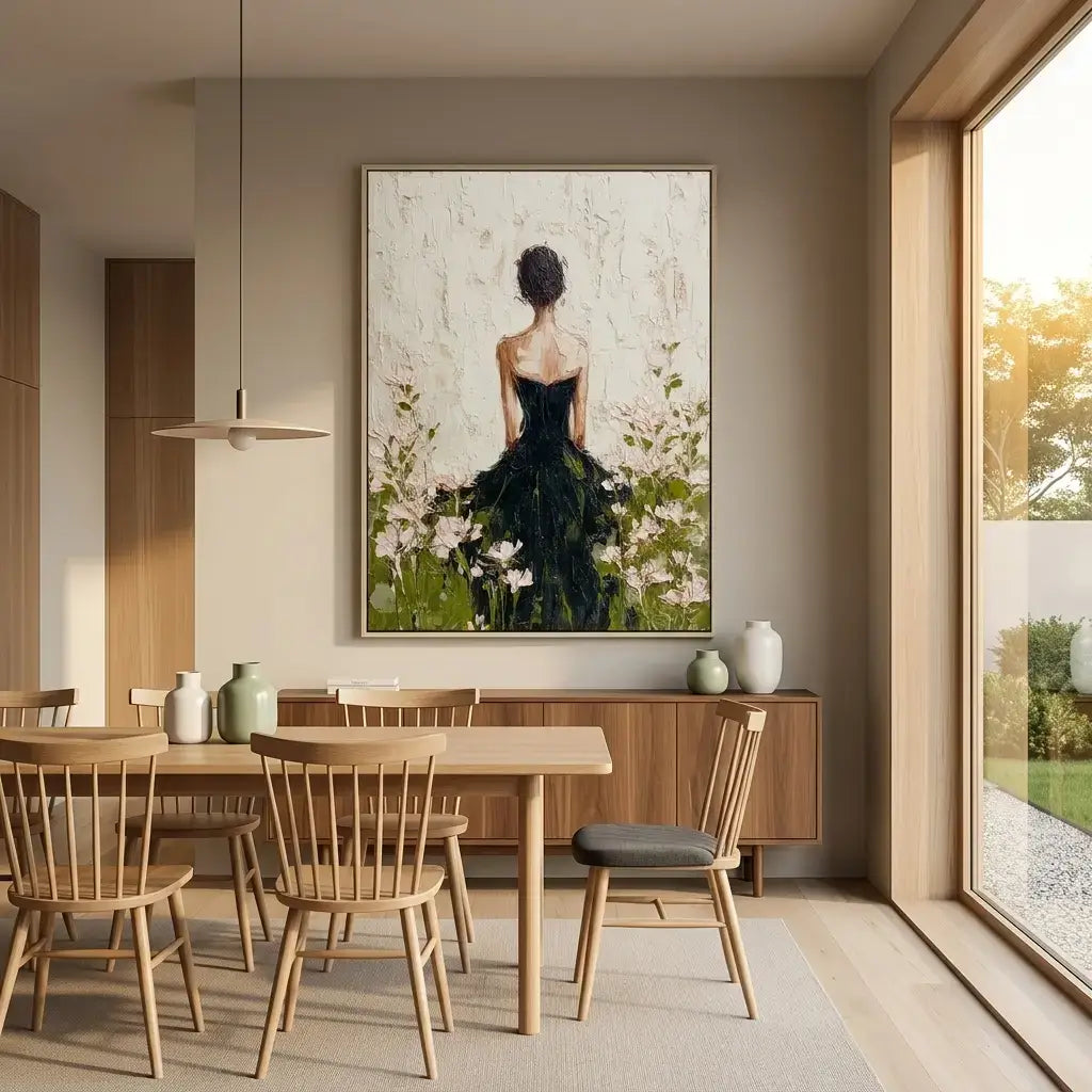 Impressionist Lady in Black Gown