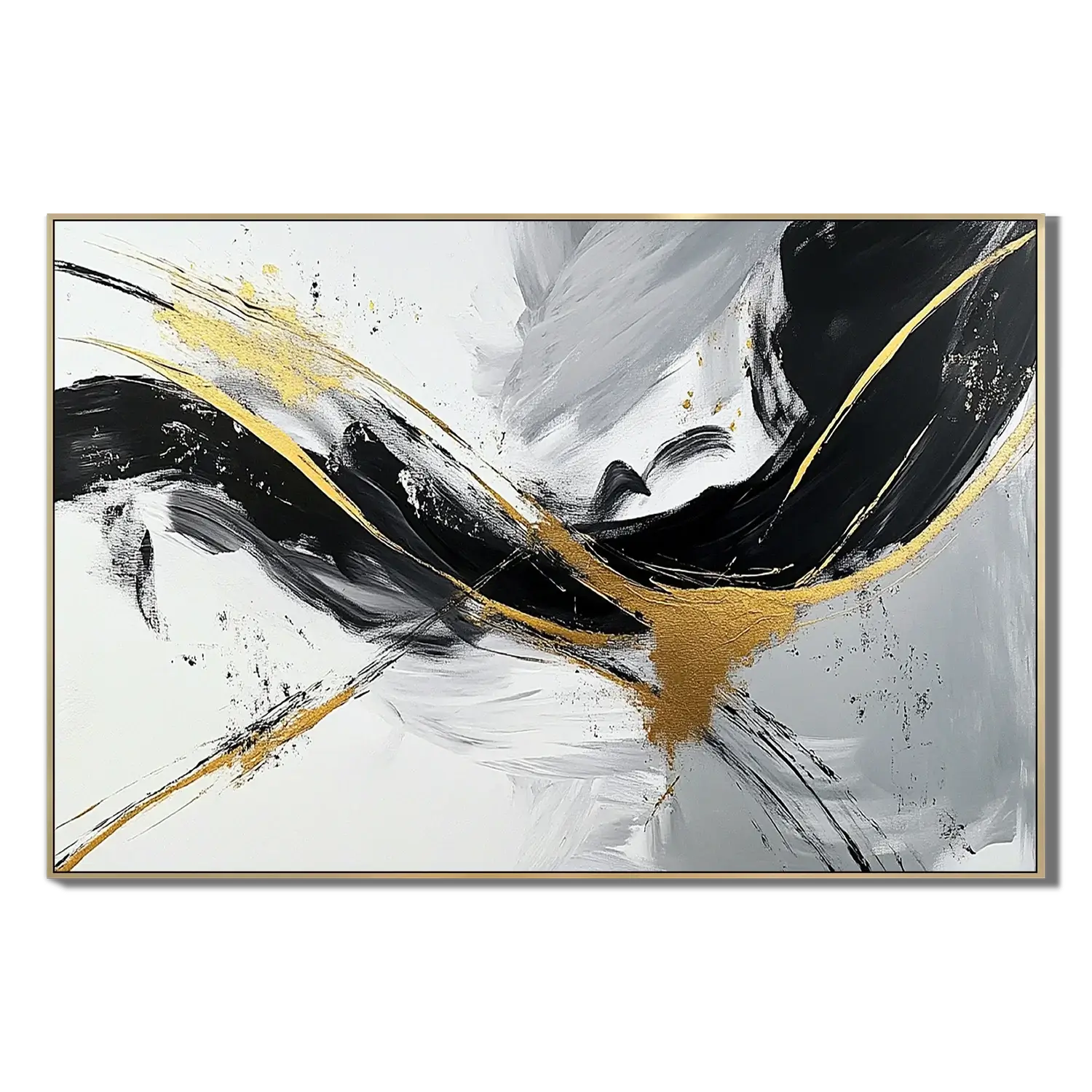 Gilded Swirls Abstract Wall Art
