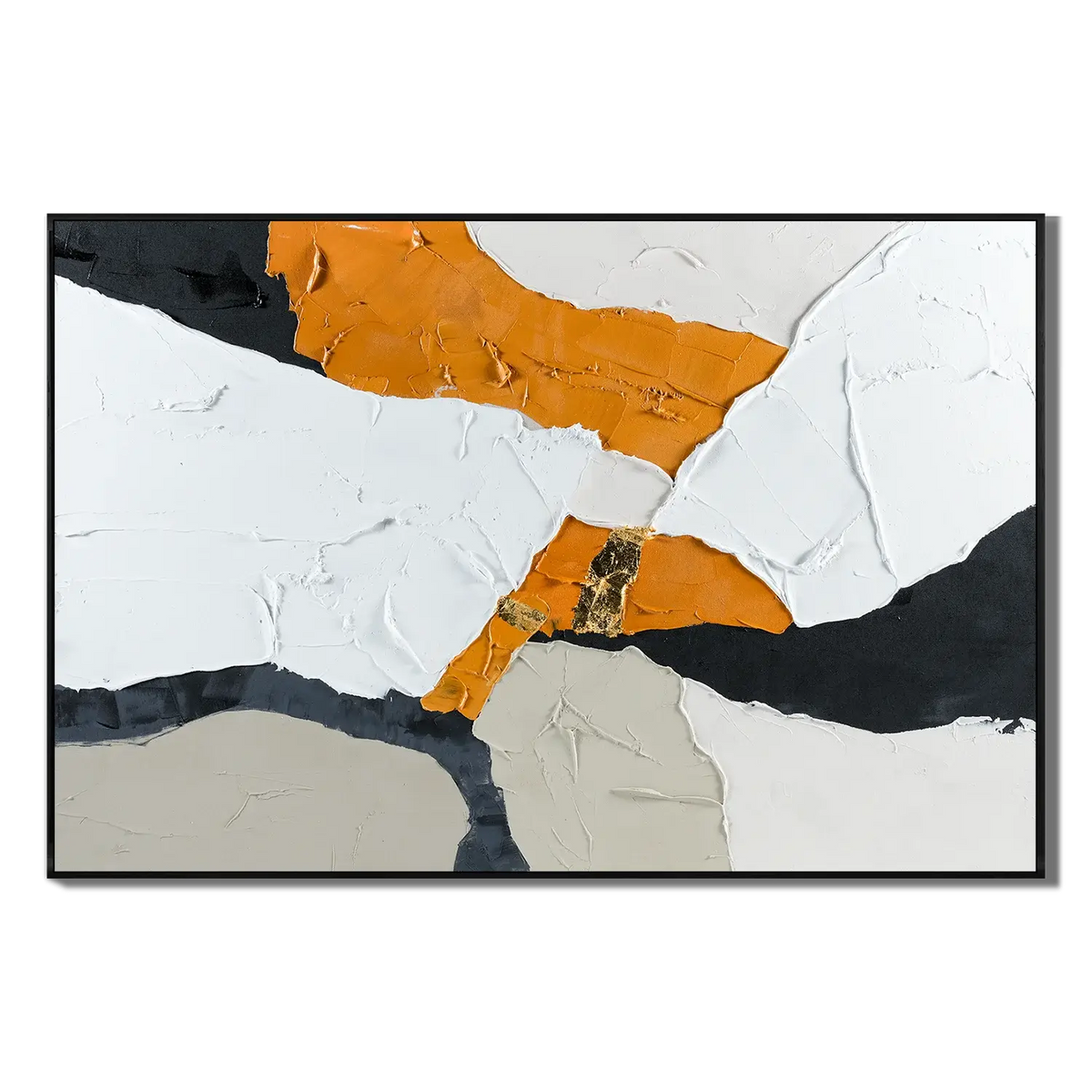 Ochre Gilded Shapes Abstract Wall Art