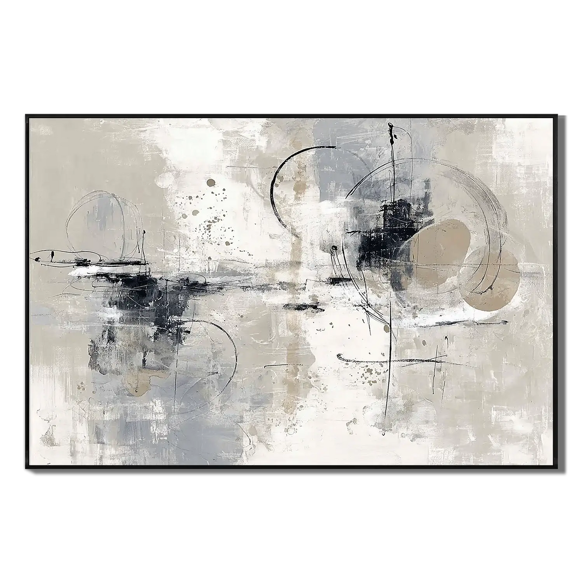 Ash Circles Stream Abstract Wall Art