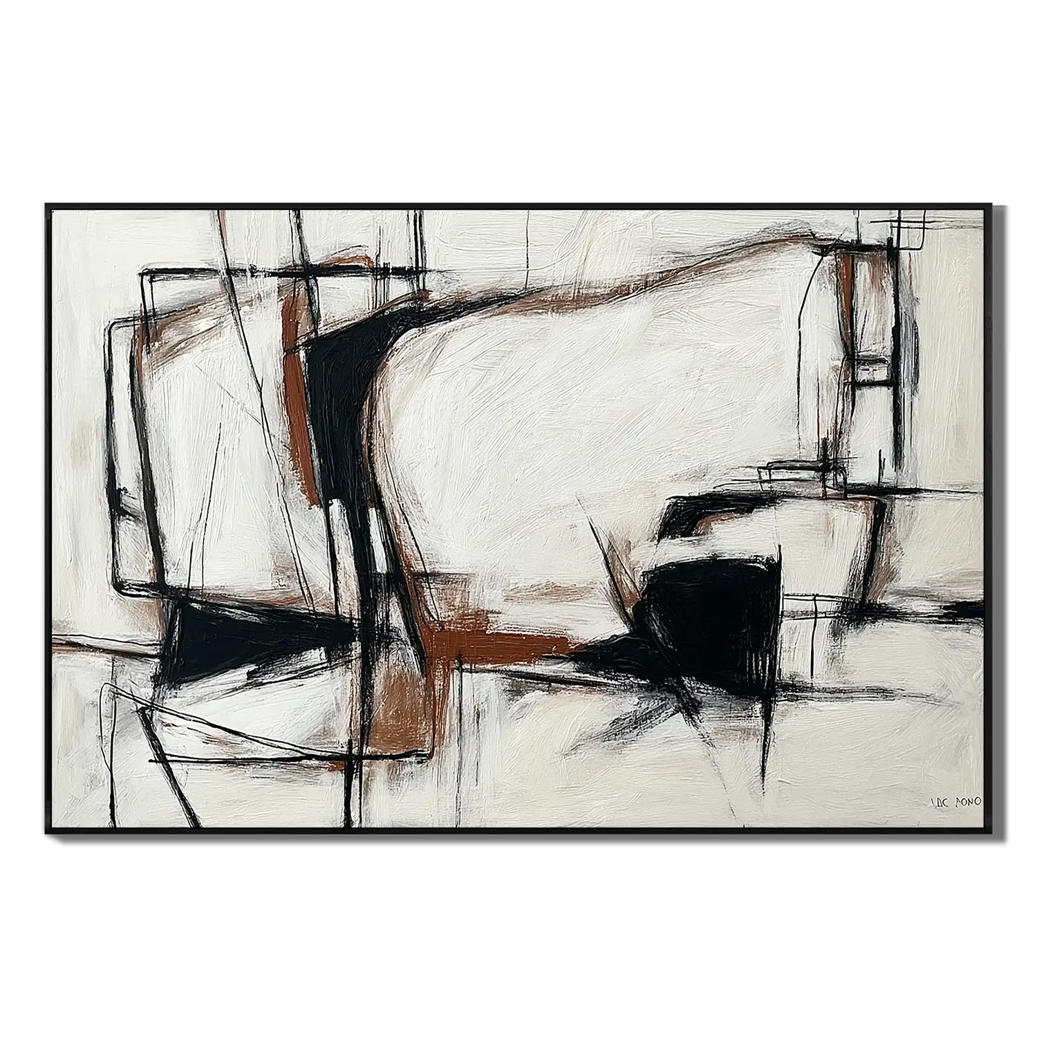 Ebony Scribe Abstract Wall Art