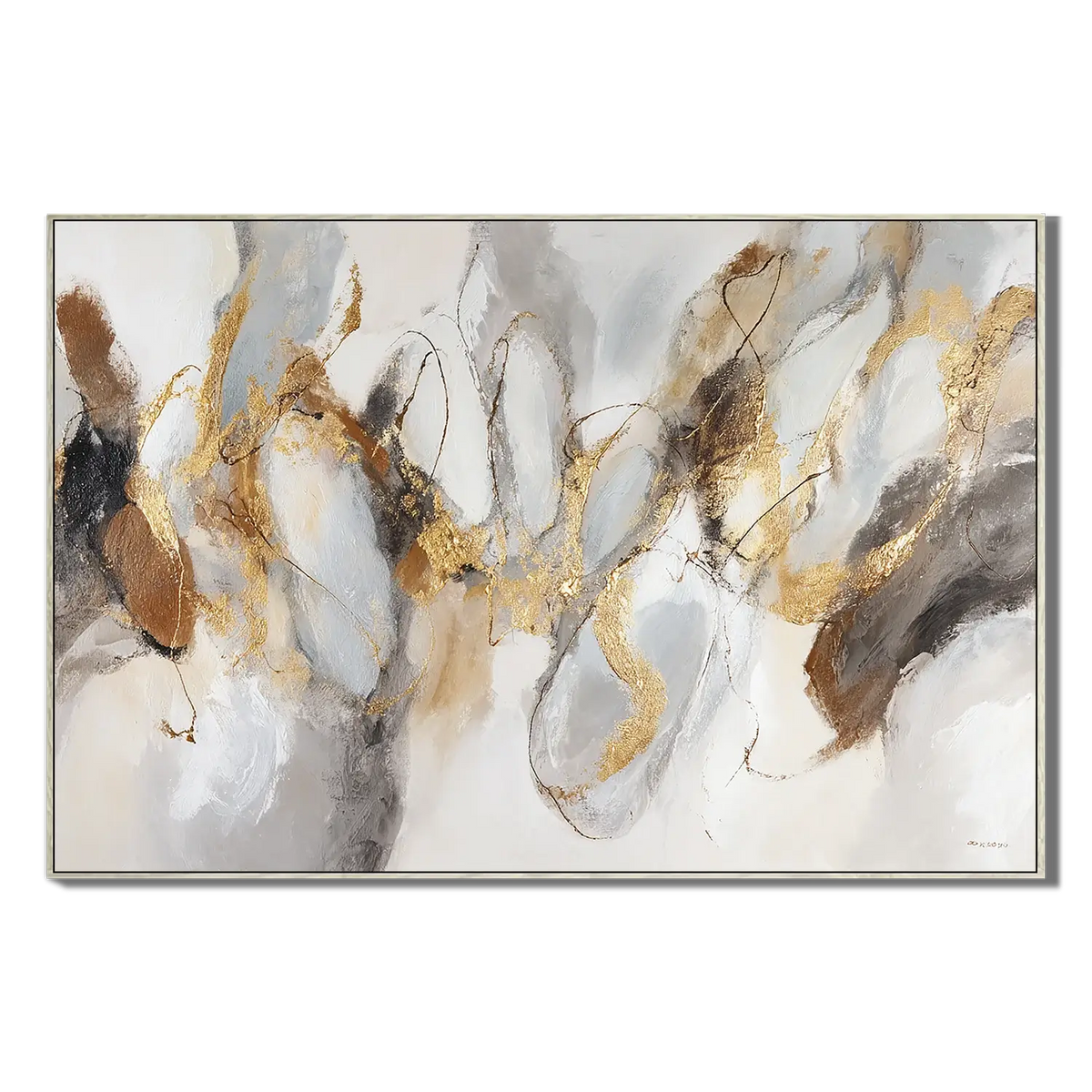 Golden Drift Abstract Wall Art