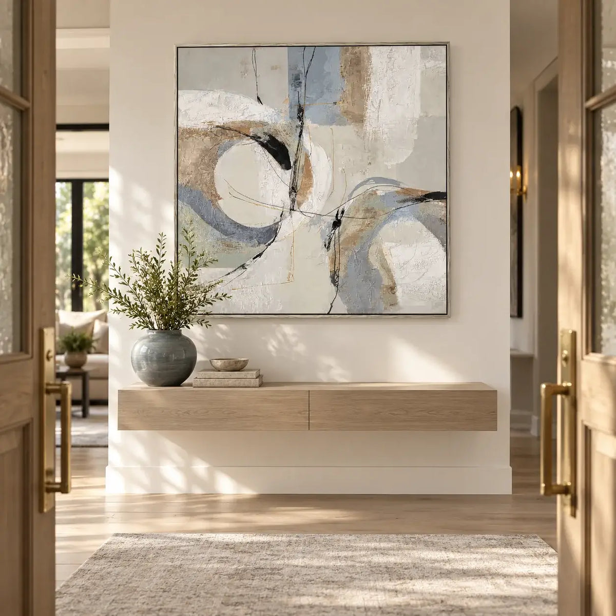 Soft Petal Curve Abstract Wall Art