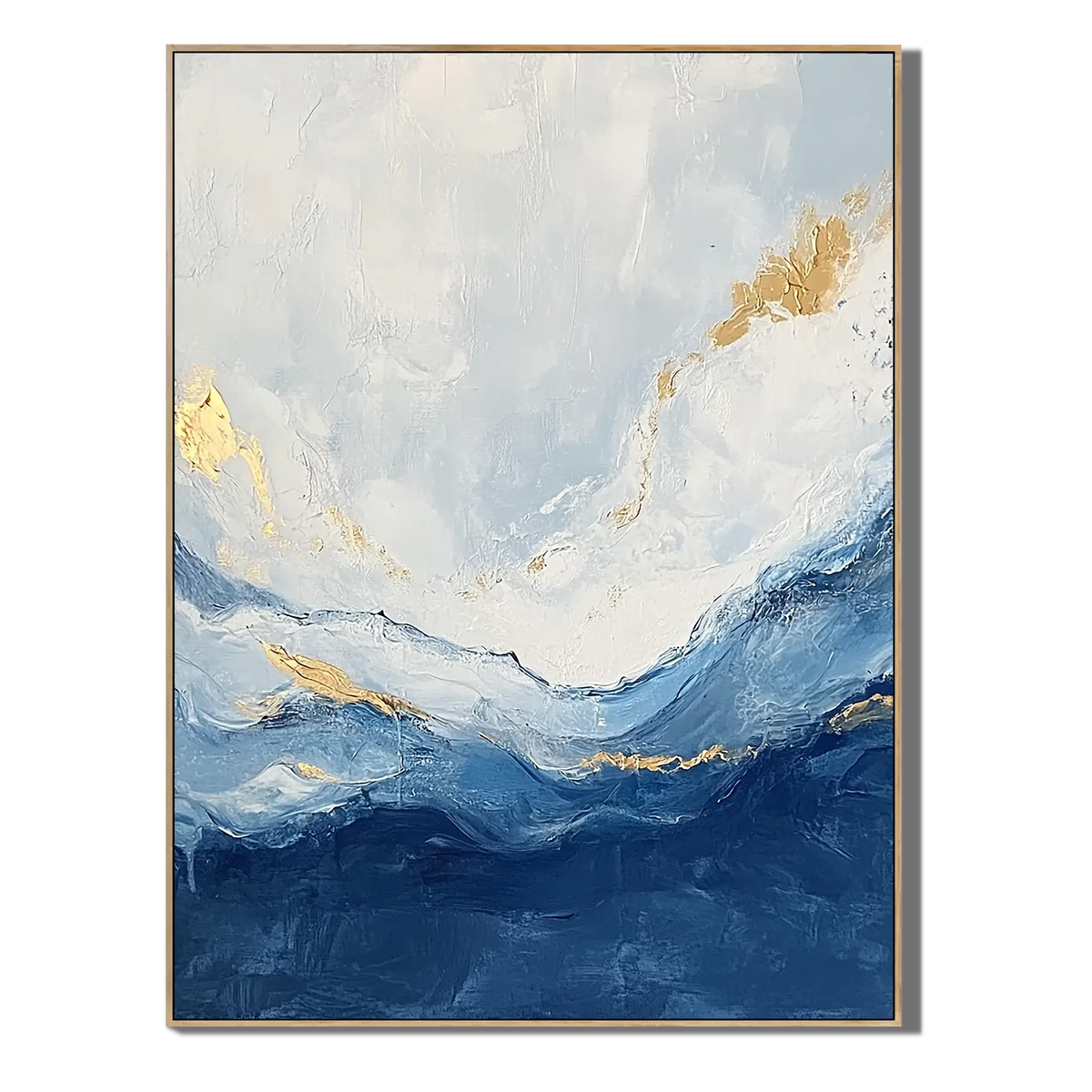 Golden Waves Abstract Wall Art