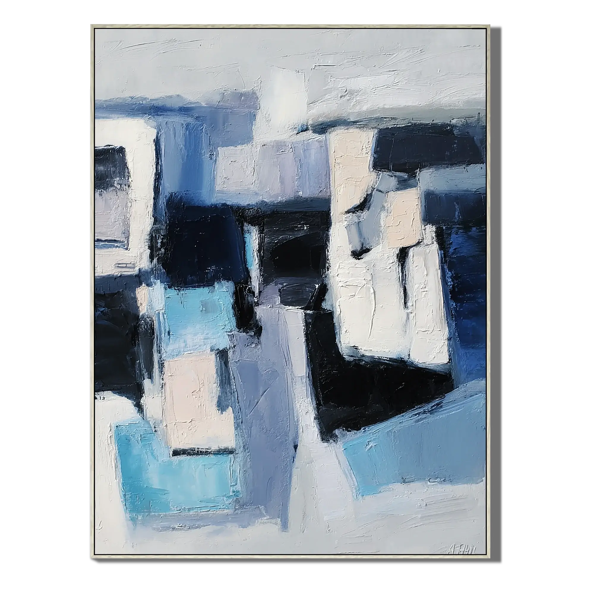 Azure Shards Abstract Wall Art